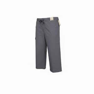Avenue Grey Wide Leg Cargo Capri Pants with Drawstring Waist